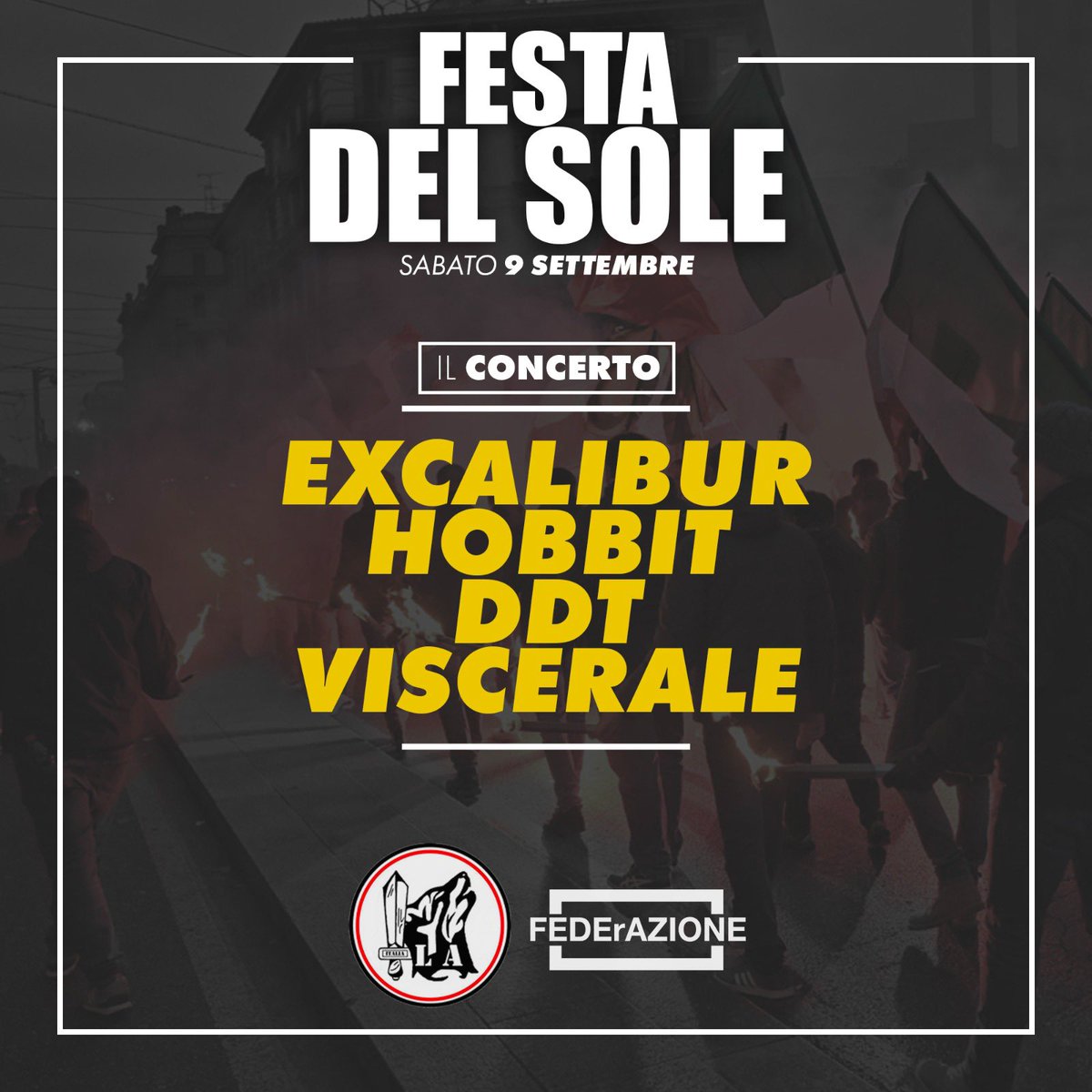 federazione_it's tweet photo. 🇮🇹 𝗙𝗘𝗦𝗧𝗔 𝗗𝗘𝗟 𝗦𝗢𝗟𝗘 🐺 
Sabato 9 Settembre 2023 - Terra Lombarda
🎙🅘🅛  🅒🅞🅝🅒🅔🅡🅣🅞 🎸 

Per tutte le info iscriviti al nostro canale Telegram 
➡️ https://t.co/bEEuuTfADI https://t.co/r4AFpnoVRz