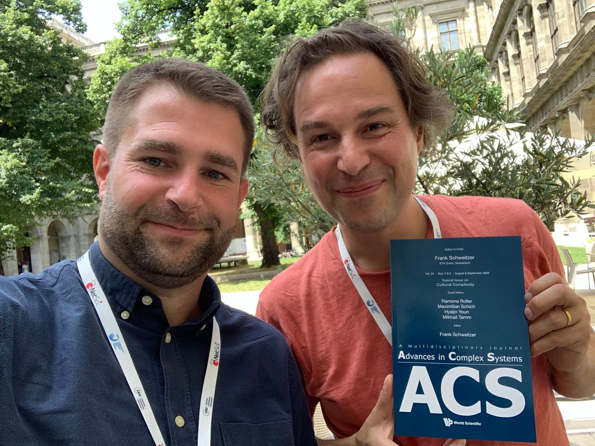acs_wspc's tweet photo. Scenic picture of Editor-in-Chief @MartonKarsai with Associate &amp; Topical Issue Editor @schichmax at #netsci2023, presenting our thematic issue on Cultural Complexity! (F. Schweitzer as former Editor-in-Chief.)
Explore the digital version here: https://t.co/79CyuezVXH https://t.co/QXc88amzTK
