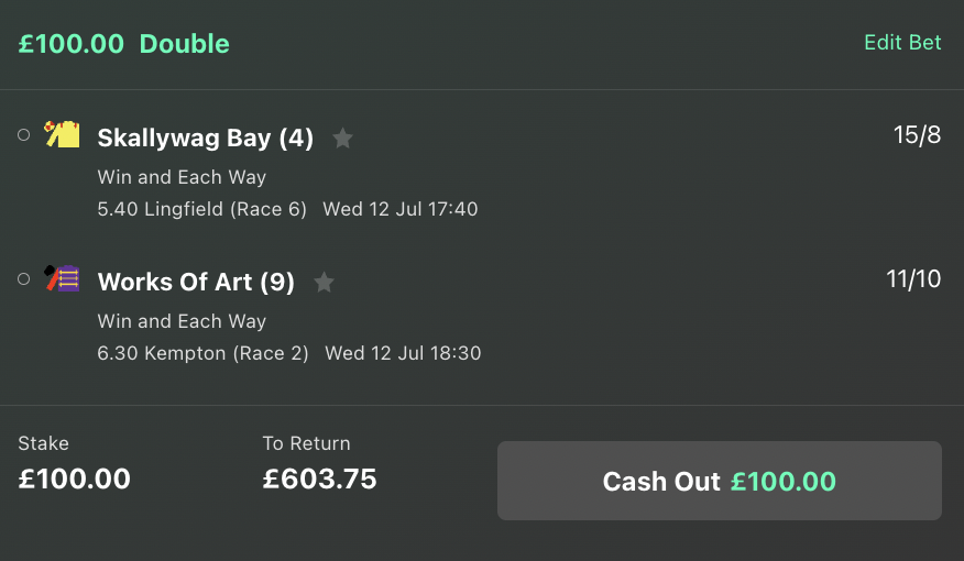 Best selections in a feast of racing today 🏇

5.40 Lingfield - Skallywag Bay
6.30 Kempton - Works of Art

Double Odds = 5/1

Easy money 🤝