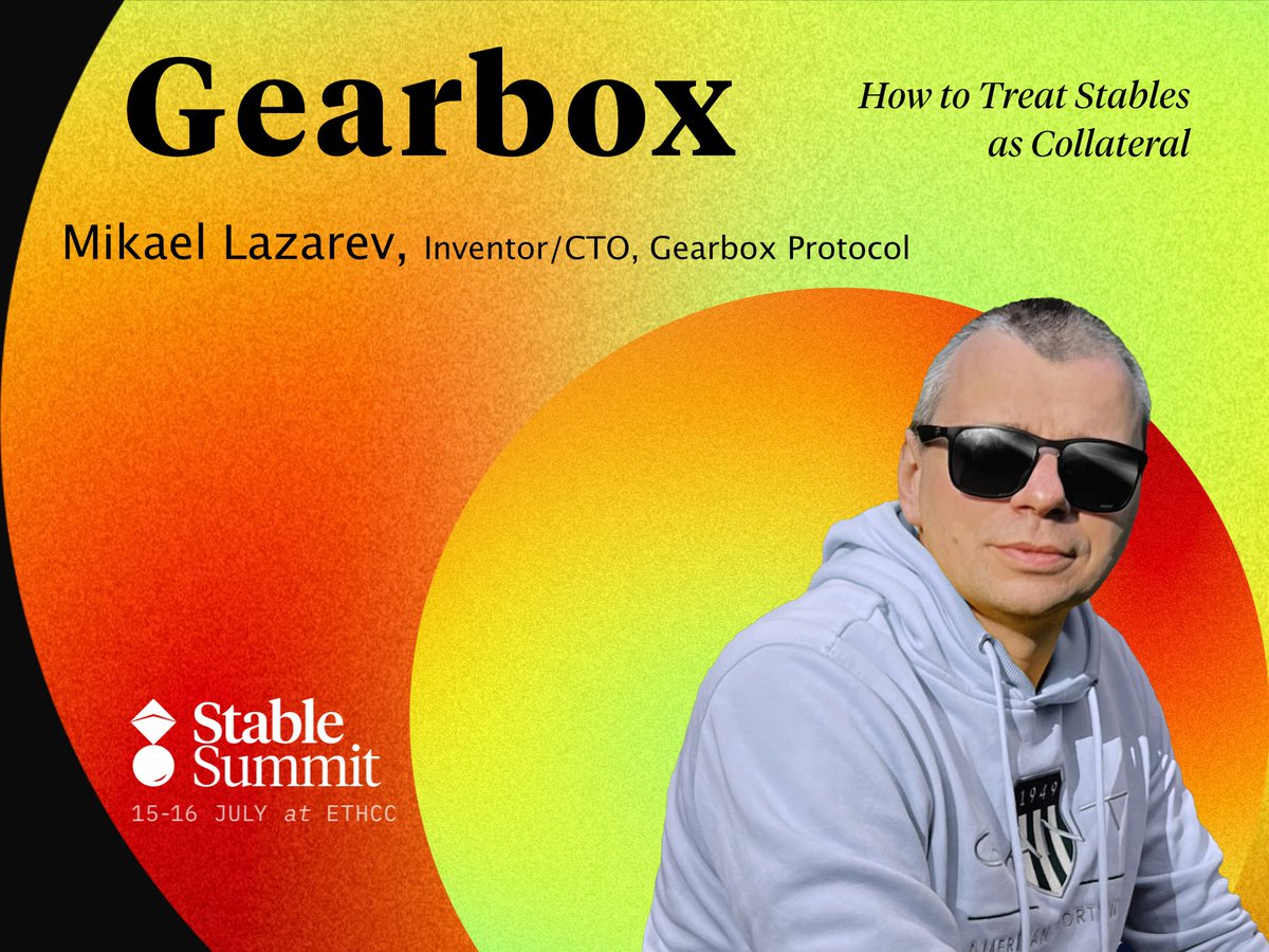 stable_summit's tweet photo. Join Gearbox Protocol for a dedicated workshop at #stSummit
Featuring: Mikael Lazarev (@0xmikko_eth), Inventor & CTO @gearboxprotocol
Dive into exactly how to treat stablecoins as collateral, only at https://t.co/LzmB6HCbaD https://t.co/kZz1PZmptT