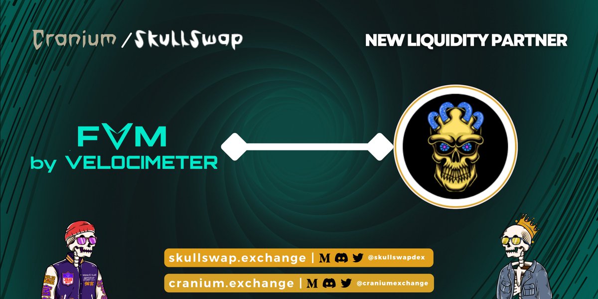 Skeletons, we're pleased to announce Skull Order's new Liquidity Partner <a href="/VelocimeterDEX/">Velocimeter</a> !!

Another staking option for all of you emerges, and it's up to all of us to gather those FVM emissions for our WFTM/SKULL pair THIS EPOCH!
