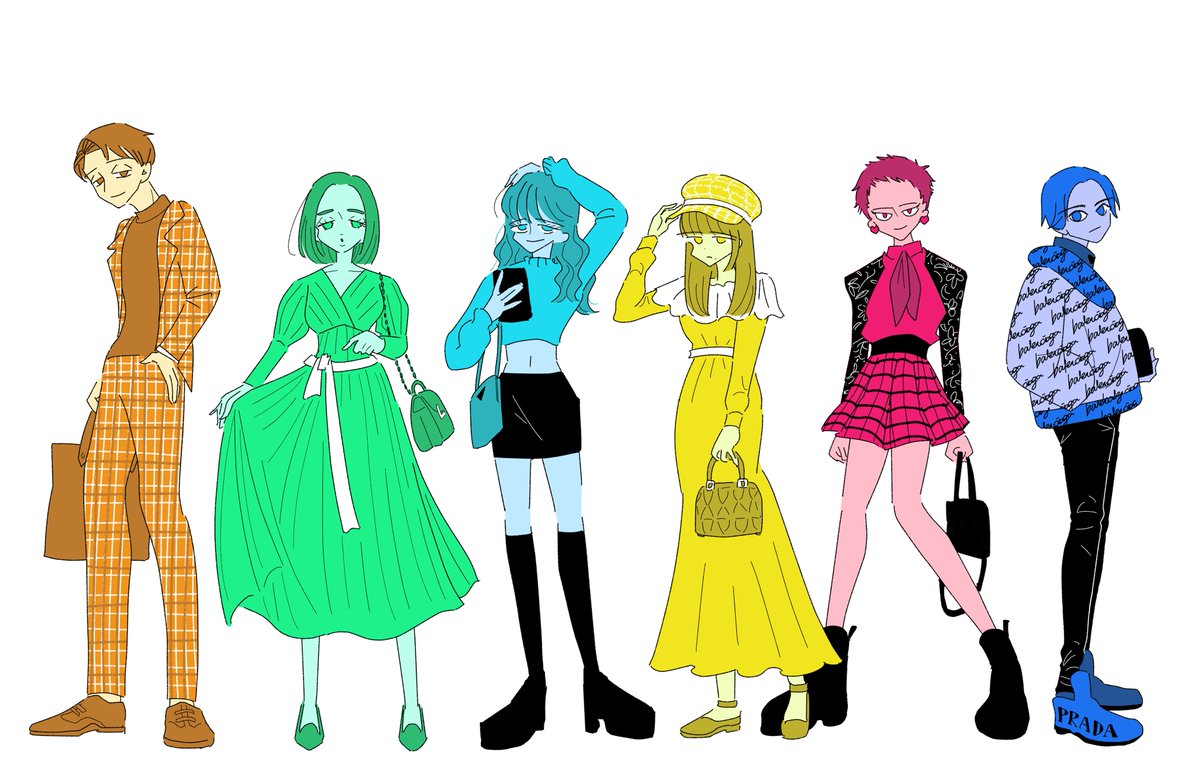 少しおしゃれをしてバーに集合

身長とか服の趣味のバランスとかを考えて描いた気がします💁🖋️ https://t.co/p77IERDvIj