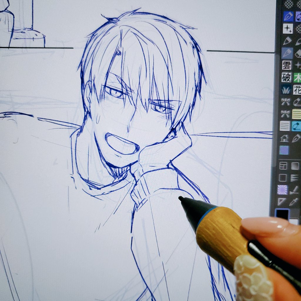 担当さん、下絵提出遅れててすみません！今夜中に送ります🙇‍♀️

下絵終わったらFANBOX更新準備します(  . .)"✨ https://t.co/q6Rz9DeGOC