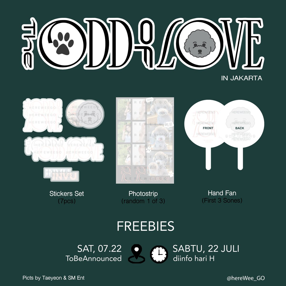 hereWee_GO's tweet photo. SONE!! FREEBIES the Odd of Love in JAKARTA ! ! ❤️⬇️ @TAEYEONsmtown https://t.co/PA9ZbfatbN