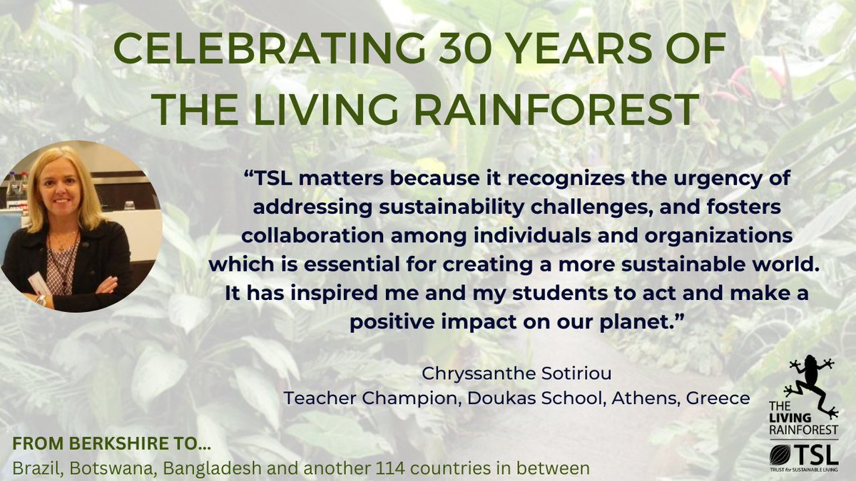 HUGE THANKS to Chryssanthe Sotiriou &amp; other Teacher Champions in 117 countries worldwide for encouraging their students (ages 7-18) to enter the TSL International Student Competitions.
Entry is free! ww.trustforsustainableliving.org