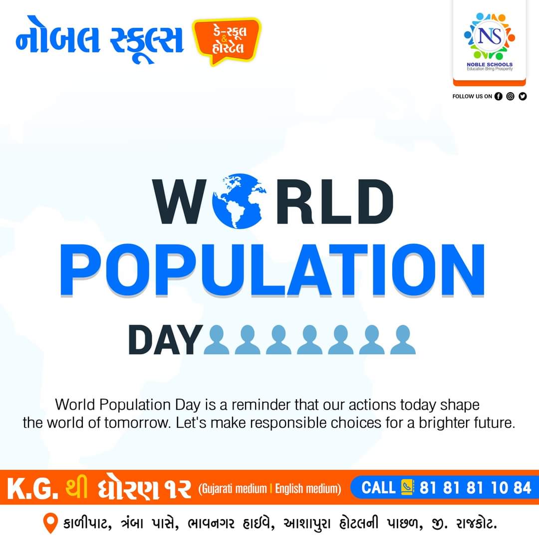 SchoolsNoble's tweet photo. World Population Day !! 

#worldpopulationday #population #populationcontrol #populationday #world #worldpopulation #populationhealth #overpopulation #india #covid #familyplanning #people #depopulationagenda #facts #depopulation #populationproblem #respecteveryone https://t.co/nZa3cJ7zbb