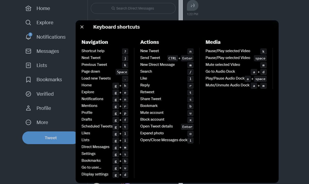 uther_hs's tweet image. ξερατε οτι με shift + ? παιρνετε μενου με shortucts? ουτε εγω το ηξερα καταλαθος το πατησα και βγηκε αυτο! #twitterhacks