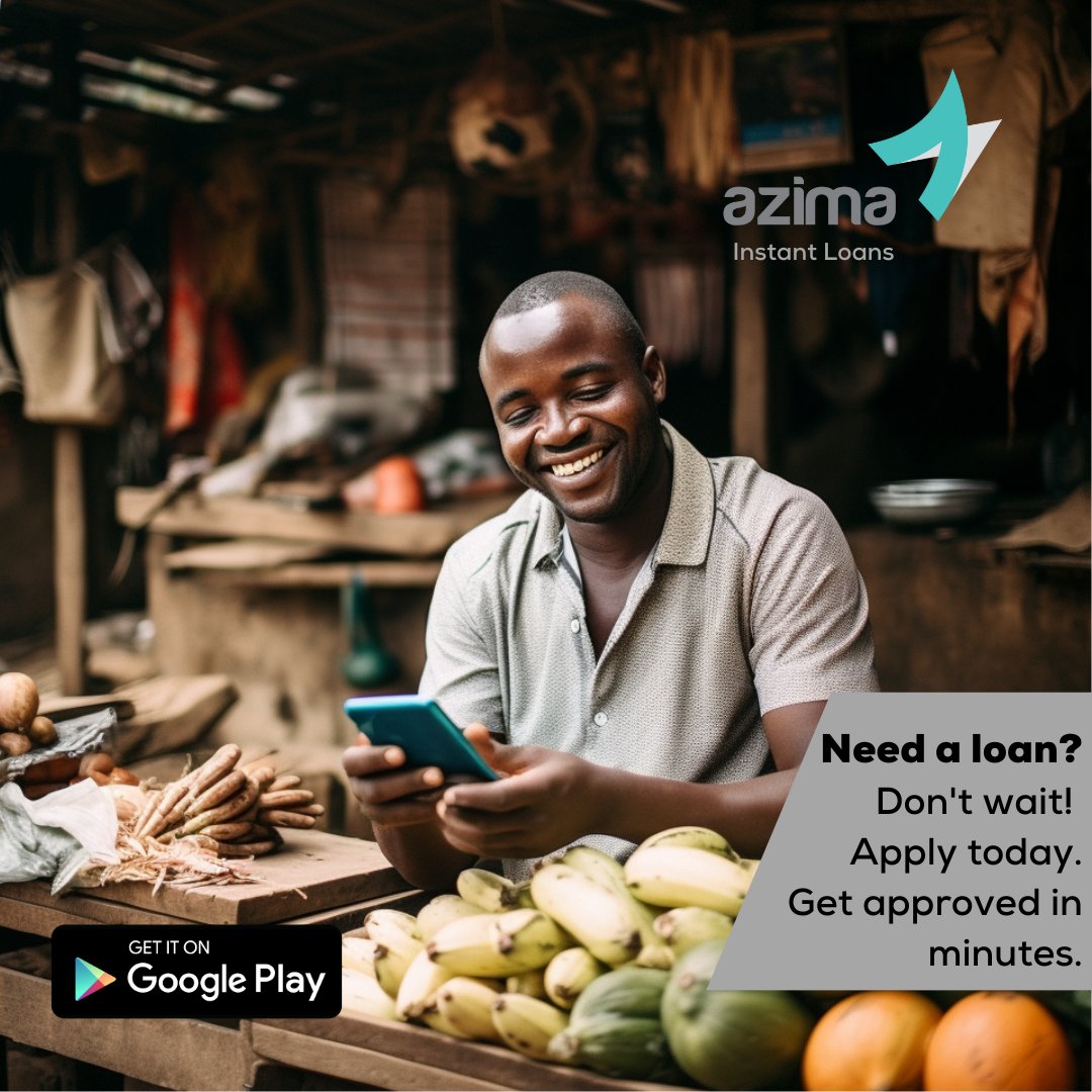 AzimaApp's tweet photo. Need a loan? Don't wait! Apply today and get approved in minutes. We'll work with you to find a loan that fits your needs.
#Azima #AzimaInstantLoans https://t.co/lmCx061oE5