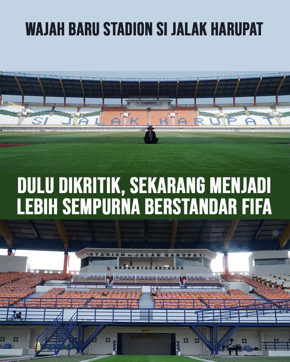 buddhigurung5's tweet photo. Siapa uang dulu kritik!!! Stadion Jalak Harupat kini sudah siap menjadi venue piala dunia U-17 karena sudah memenuhi standar FIFA

Rivan | Megumi | Boti | LGBT | Jorok | Bobby
#GarudaMendunia #Garuda1745 https://t.co/UkMwHfCngj
