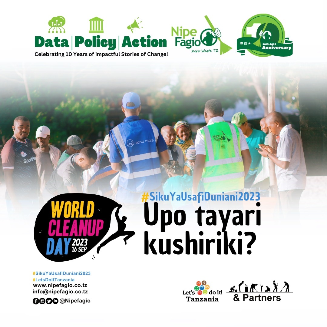 NipeFagio's tweet photo. #SikuYaUsafiDuniani2023
Je upo tayari kushiriki Siku ya Usafi Duniani ifikapo tarehe 16 Septemba?
Shirikiana nasi kwa kujisajili kupitia: https://t.co/hjBC7EFREx
Tuungane pamoja kufanikisha #SikuYaUsafiDuniani2023!!
#10YearsOfNipeFagio #WCD2023 #LetsDoItTZ #LetsDoItWorld https://t.co/NYLPyGeUX9