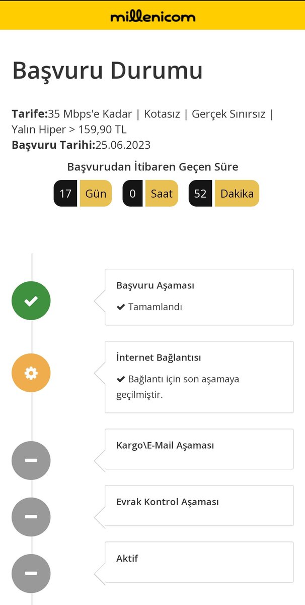 Yazlık #internet'i diye aldık... Bağlantı sağlamayı başarana kadar yaz bitti... 
Gerçekten sinirlerim bozuldu... Her şey insanları sallama üzerine kurulu... İlgisizlik, iş bilmezlik... Yalan!
<a href="/millenicom/">Millenicom</a> <a href="/SOCAR_Turkiye/">SOCAR Türkiye</a> Yöneticilerine küfretsem hakim ceza vermez artık...17 Gün!!!