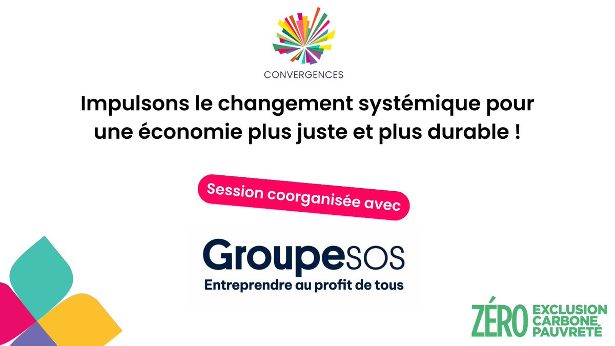 ConvergencesORG's tweet photo. .@GroupeSOS vous donne rendez-vous au Forum Mondial #3ZERO pour une session riche en réflexion autour de notre économie. 🌍🌱 

Avec @BenjaminSoudier @AudreyNegui @_TonyBernard @amandinetwitt @louriealexandre 

🎫 https://t.co/AiyL11O900 https://t.co/LNdPiw3U5A