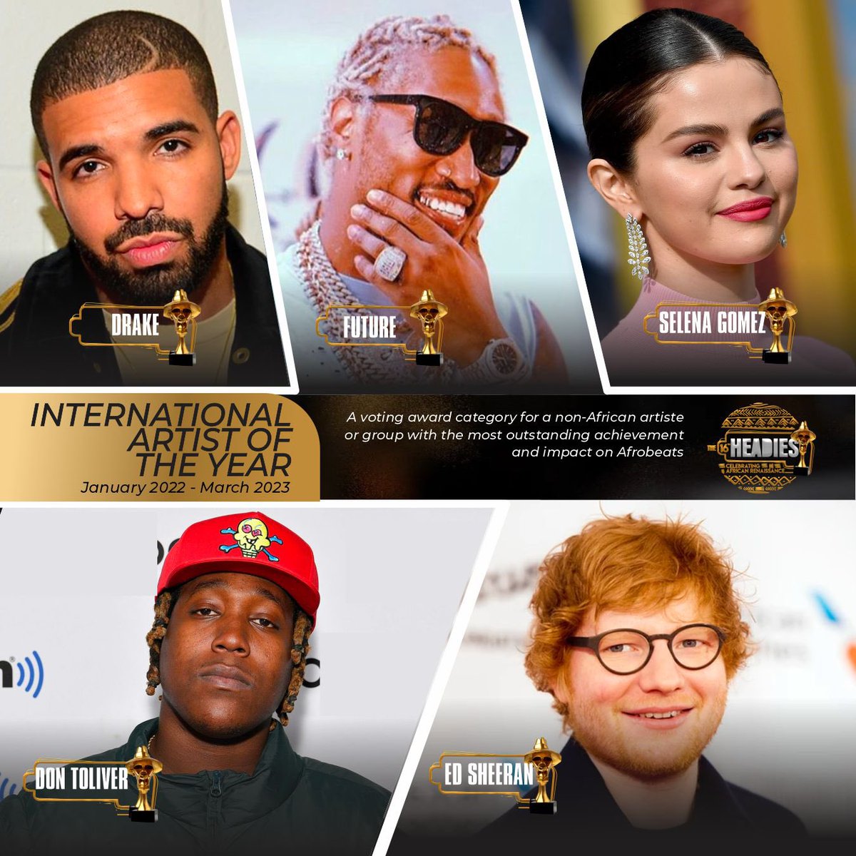 🏆 | <a href="/edsheeran/">Ed Sheeran HQ</a> receives 2 nomination at Headies Award 2023!

🏅Best R&amp;B Single (For My Hand)
🏅 International Artist