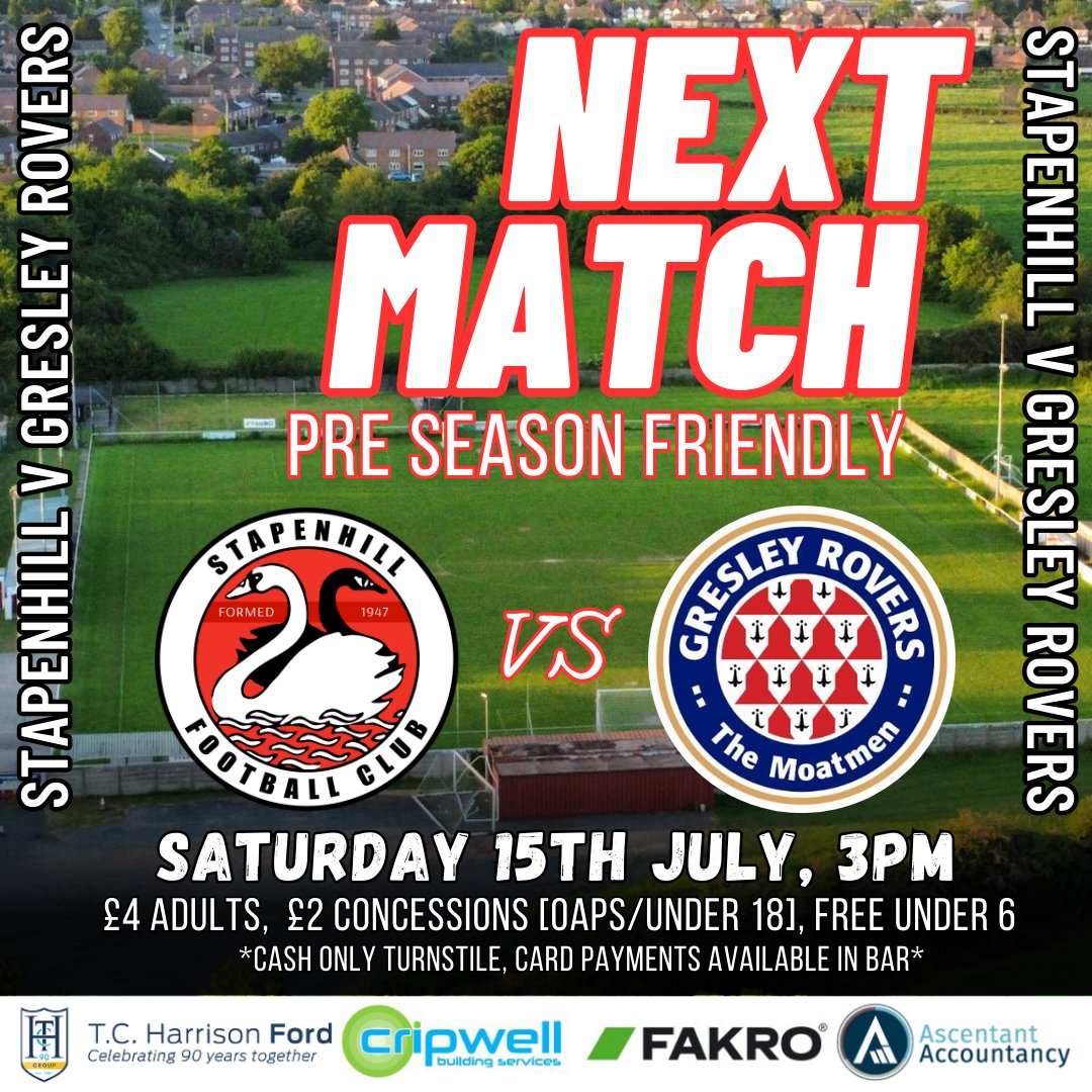 StapenhillFC1's tweet photo. 🟥⬜NEXT MATCH🟥⬜ We are playing our highly anticipated first home friendly on Saturday. As we welcome @GresleyRovers to Maple Grove for a 3pm k/o

This has the makings of a great game of local football. Whilst we have got our @SwansJnr Family Fun Day taking place from 12:30pm https://t.co/ZzEXY9CRKB