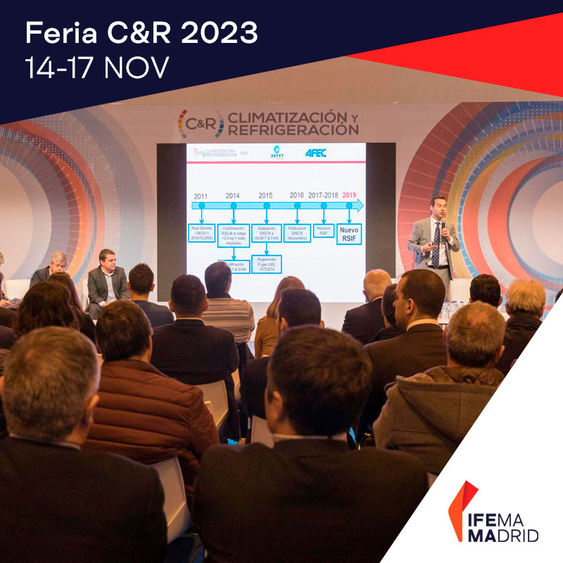 La <a href="/Feria_CR/">Feria C&R</a> 2023 será la principal plataforma en España para los sectores de climatización y refrigeración.

Se espera una edición con un aumento significativo en el número de empresas expositoras y ocupación de superficie.

#Sientelainspiracion en #IFEMADRID.