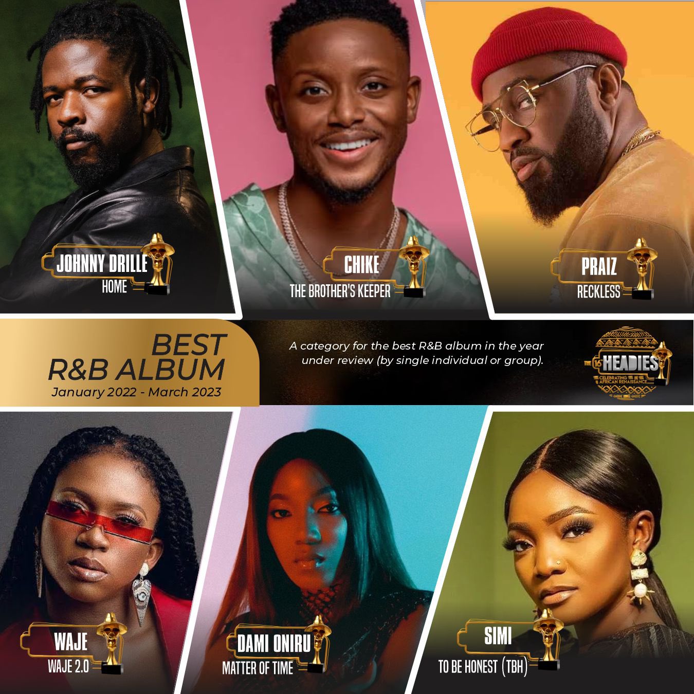 IG the_headies on Twitter "BEST R&B ALBUM A category for the best R&B