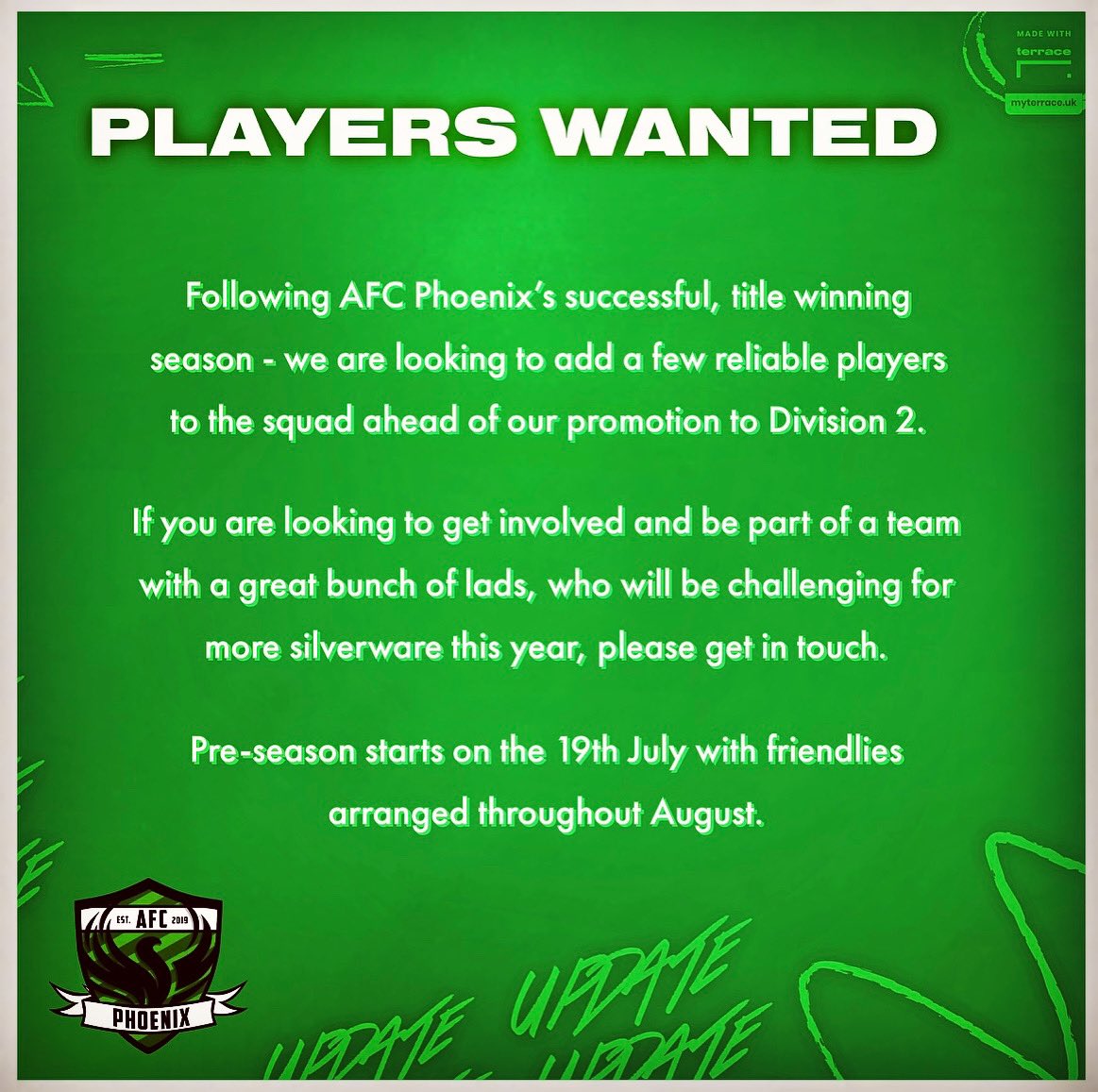 Players Wanted for 23/24 season! Get in touch if you would like to be a part of a great team based in Maidstone 🫵