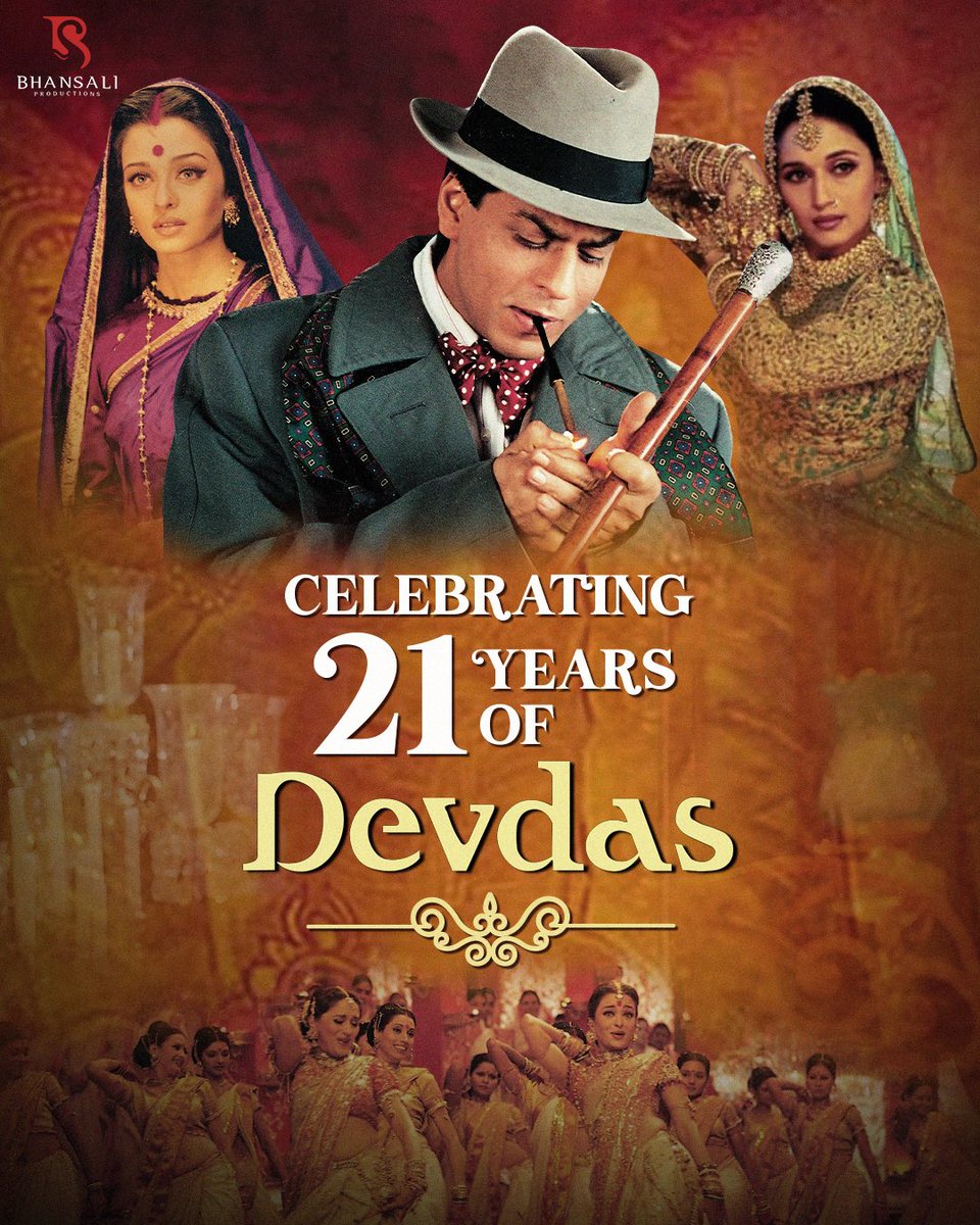 bhansali_produc's tweet photo. A diverse journey of emotions, portrayed through one film 🧡
#21YearsOfDevdas
#SanjayLeelaBhansali #Devdas @iamsrk #AishwaryaRaiBachchan @MadhuriDixit @bindasbhidu
#HindiCinema #Bollywood #IndianCinema #DevdasAnniversary https://t.co/fNPhuJDri1