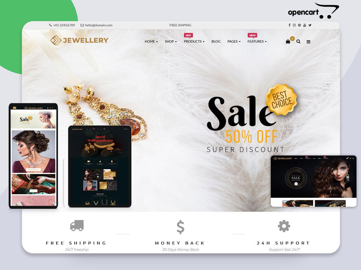 MultiStoreTheme's tweet photo. OpenCart Theme Jewelz can be used in an online store or eCommerce website to sell products online.
.
Check here: https://t.co/m2MwnXRDYI
.
.
#envato #themeforest #jewelrytheme #jewelrywebsite #OpenCart #Webapp #illustration #UI #UX #Responsivetheme #softwaredeveloper https://t.co/IKh79tLQo1