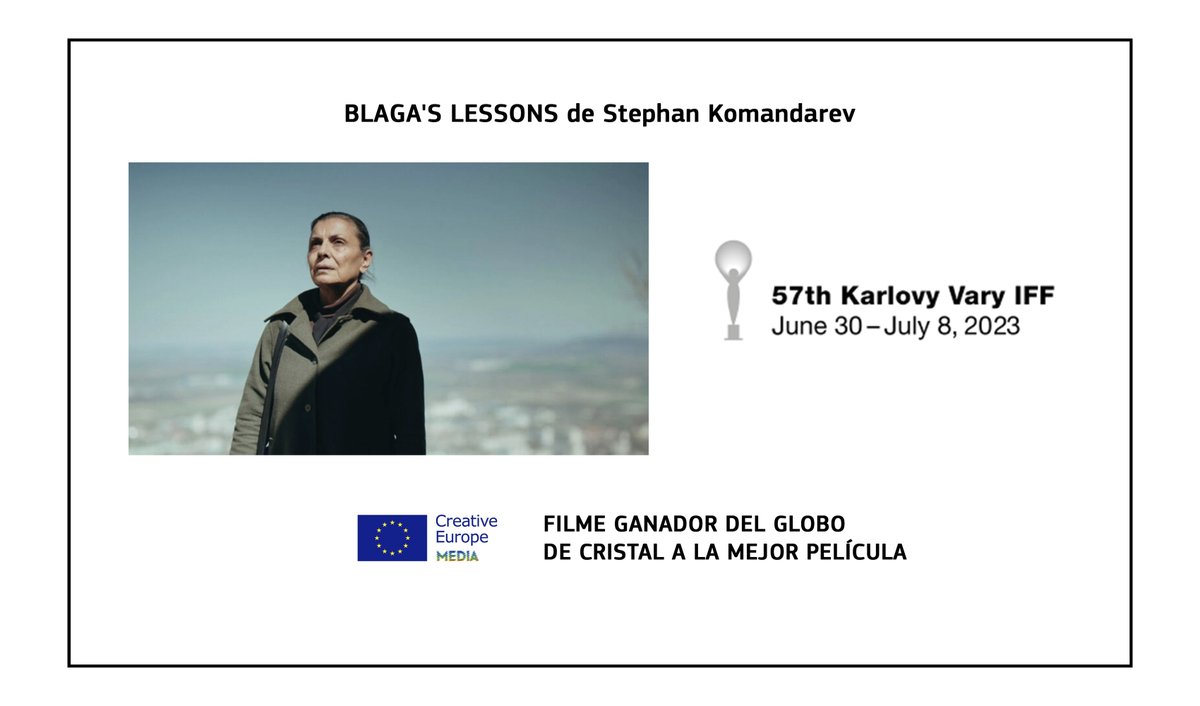 OficinaMEDIAEs's tweet photo. El filme BLAGA'S LESSONS de Stephan Komandarev (apoyado por #MEDIA 🇪🇺) ha sido premiado en el Festival Internacional de Cine de Karlovy Vary @KVIFF.

Más info > https://t.co/rtVpIoNR9f

#BlagasLessons #KarlovyVary #KVIFF https://t.co/c7gIRwmSr7