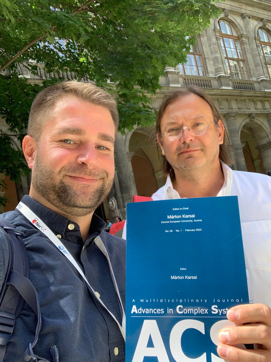 acs_wspc's tweet photo. A picturesque moment with Prof. Stefan Thurner at #netsci2023: @MartonKarsai inaugurates ACS publications as the new Editor-in-Chief in 2023!

Explore and publish with Advances in Complex Systems (ACS) today:
https://t.co/3mJ7wLMye7 https://t.co/epJi4P7UYw