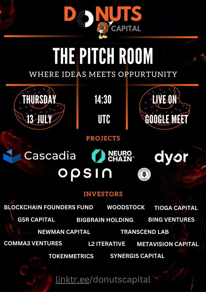 donuts_capital's tweet photo. Register now for THE PITCH ROOM
https://t.co/1dPLRUd0RN

#VC #startups #Founders #entrepreneurs #pitchroom https://t.co/rsV8p2rJdR