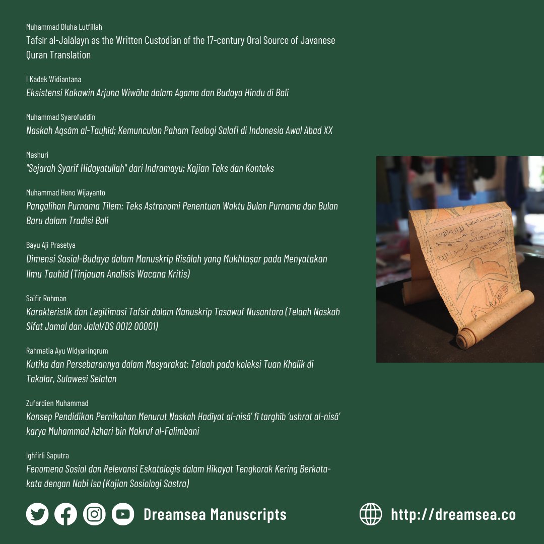 dreamsea_mss's tweet image. 📢 Announcement: 
The Dreamsea Student Research program committee has  carefully selected ten participants who have successfully passed the  selection process. 

Congratulations to all the selected participants! 

#DreamseaStudentResearch #ResearchProgram #SaveOurManuscripts