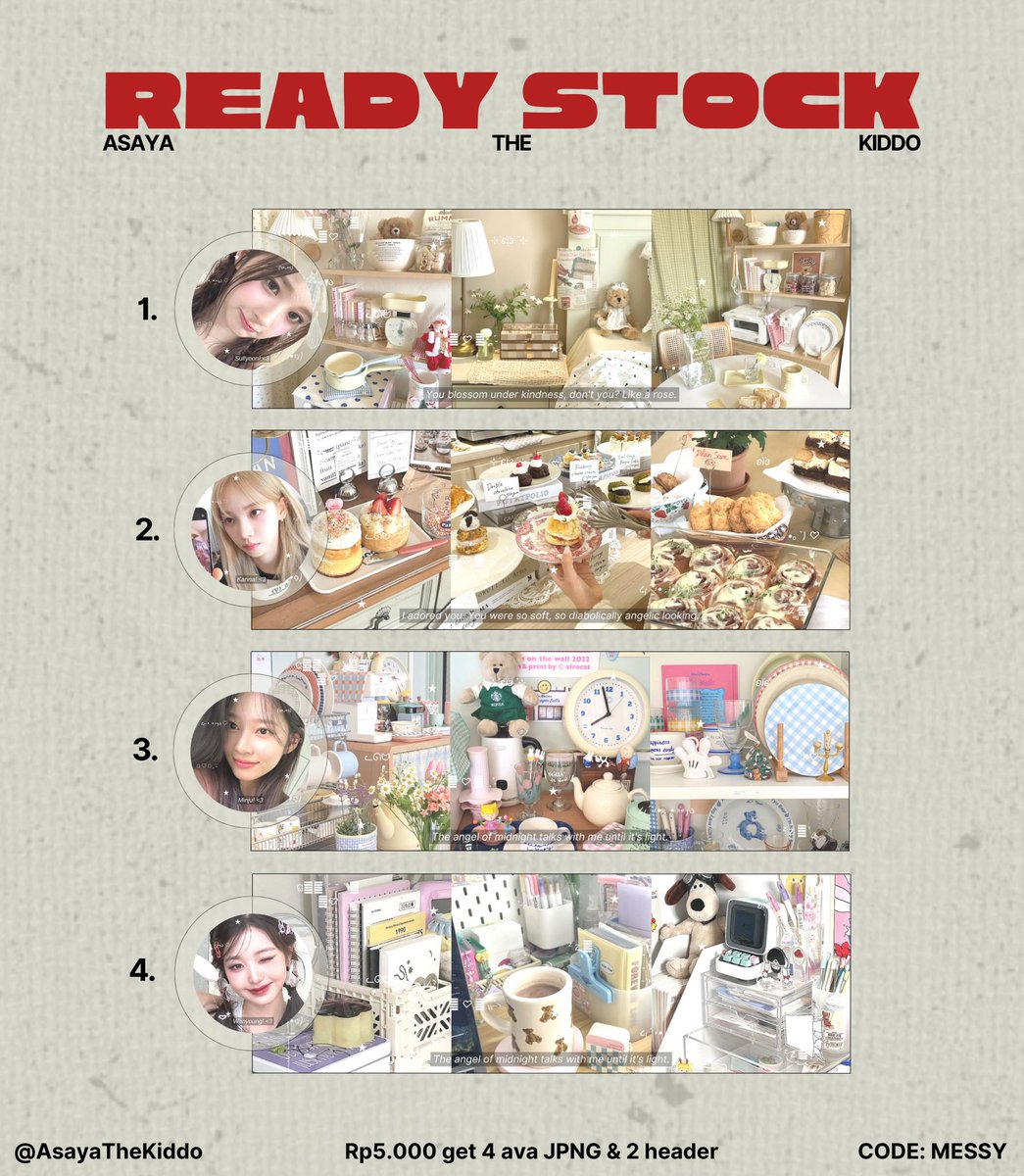 JOESTAYR's tweet photo. A retweet will be appreciated!

Haloo aku ada layout ready stock gg (chara di ALT) moodboard dengan harga 5k inc ava jpng (masing-masing 2 w text and without text) dan header w text and without text. Ini juga FREE RETEXT yaa. Payment available via QRIS. 

#zonaba #zonauang https://t.co/7RGjlZqJiO