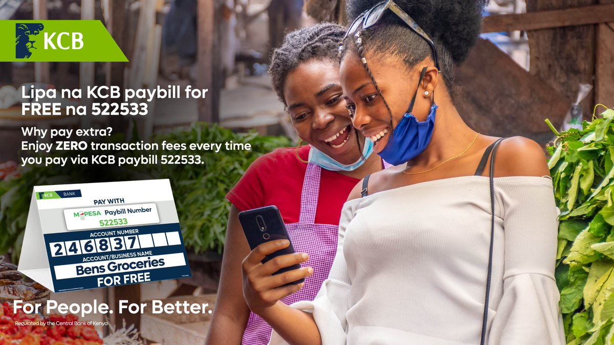 KCBInKenya's tweet photo. Experience seamless payments with the new KCB Paybill 522533 now with ZERO transaction charges! https://t.co/4SyyWPi7P7