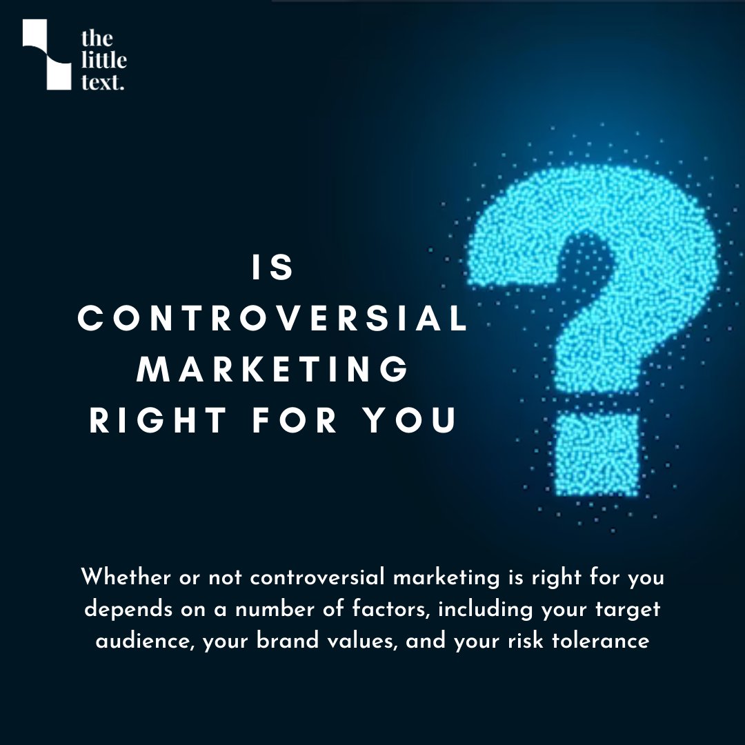 thelittext's tweet photo. Controversial #marketing can be a double-edged sword. Should you do it or not let's checkout this in our latest post

#guerillamarketing #viralmarketing #nativeadvertising #influencermarketing #contentmarketing #socialmediamarketing #digitalmarketing #marketing #riskymarketing https://t.co/HdXiDyxM3T