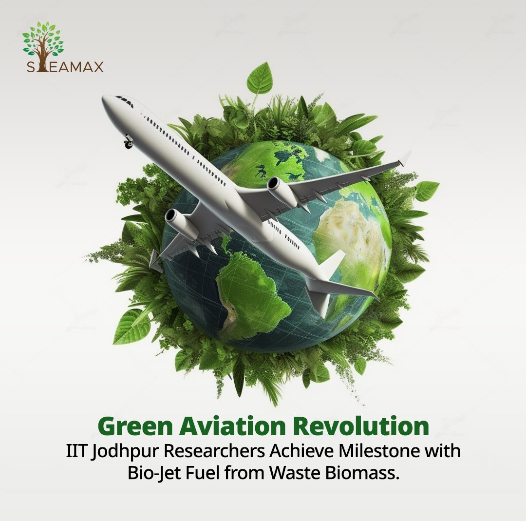 SteamaxIndia's tweet photo. 🌿 Exciting milestone in aviation! @iitjodhpur researchers achieve breakthrough in producing bio-jet fuel from waste #biomass, reducing carbon emissions and dependency on #FossilFuels. #GreenAviation #BioJetFuel 

Read full article : https://t.co/dwrDOJfZMY https://t.co/flH0jRIaGf