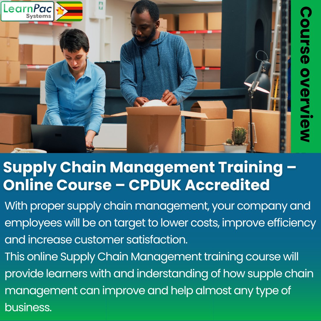 📦 Enhance business efficiency and customer satisfaction through effective supply chain management! Our Supply Chain Management online training course equips learners with the knowledge to optimise their supply chain for success. Don't miss out, enrol now! hubs.ly/Q01X64nw0