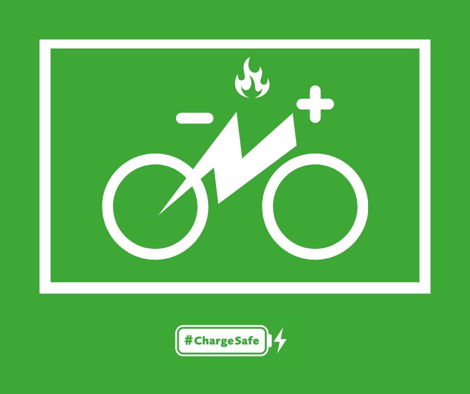 E-bike fires often involve batteries which may not meet the correct safety standards – always buy from a reputable seller. #ChargeSafe
✅Avoid leaving anything on charge unattended 
london-fire.gov.uk/safety/lithium…