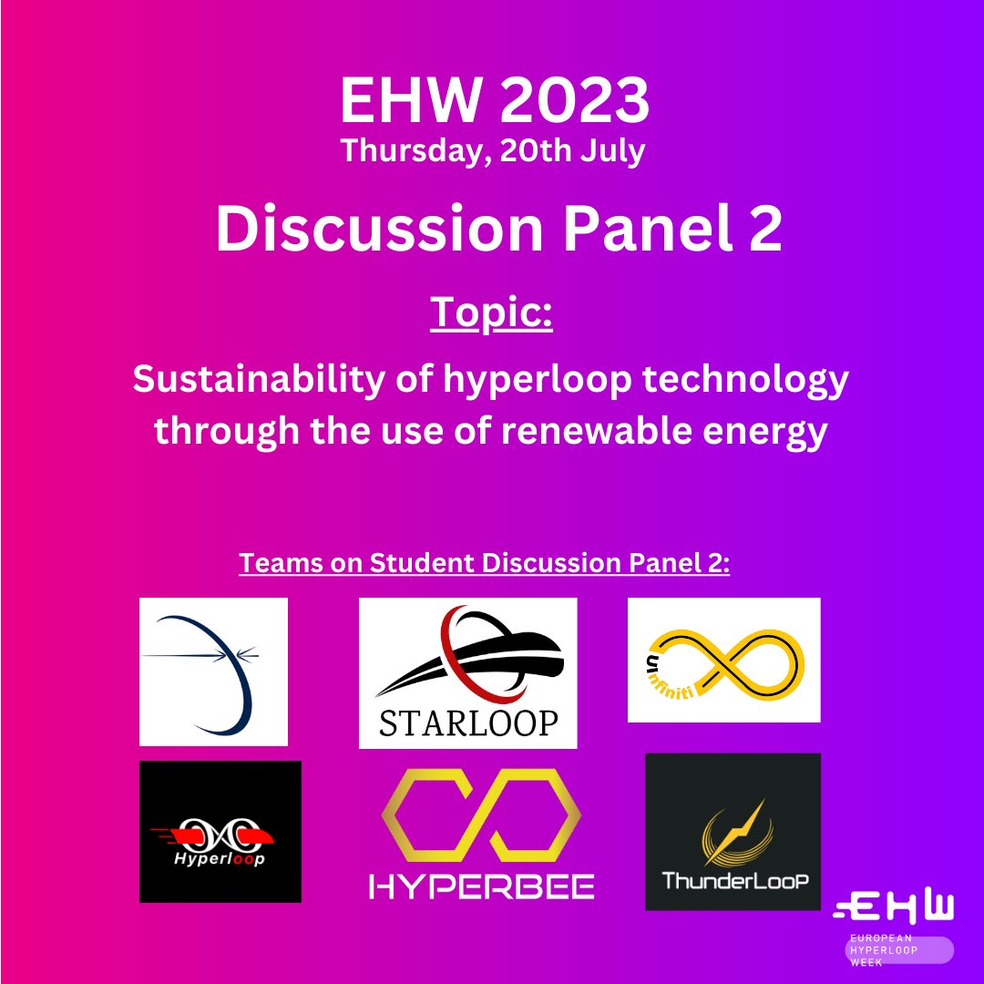 HyperloopWeek's tweet image. Check out the first two panel discussions for EHW 2023!
We can’t wait to see our participants’ perspective on how we can better integrate hyperloop into our future.
See you there! 👋
#europeanhyperloopweek #innovation #edinburgh