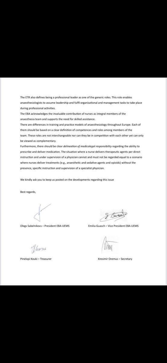 Desde EBA-UEMS (European Board of Anaesthesia), la directiva mostramos apoyo unánime a las competencias de Anestesia. Carta de apoyo a <a href="/sedar_es/">SEDAR</a>