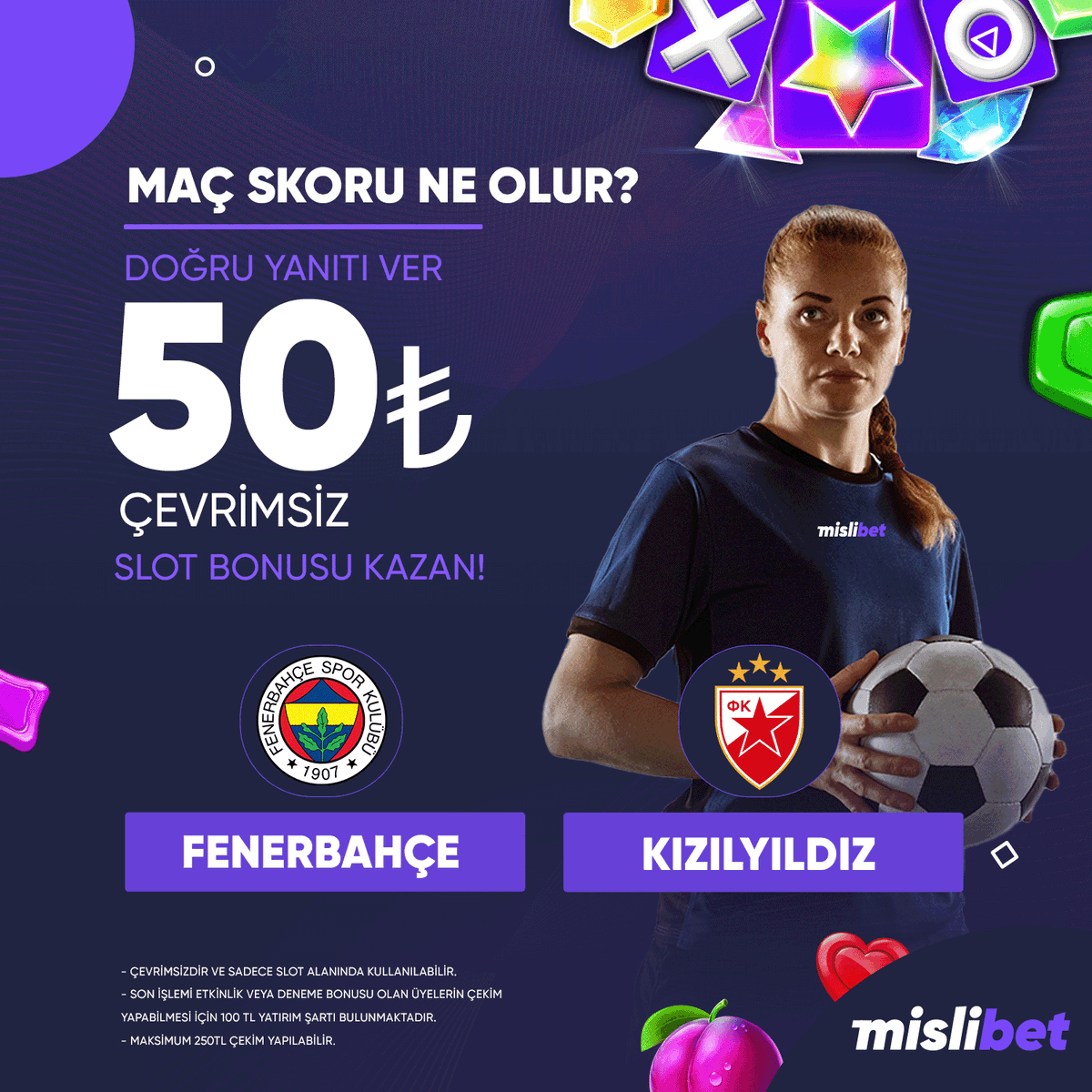 mislitr's tweet photo. 💜#Mislibet'te Günün Etkinliği!!!

⚽️ #Fenerbahçe - #Kızılyıldız

💎 Maç Skorunu Doğru Tahmin Et,
🎁 50 TL Çevrimsiz Slot Bonusu Kazan!

🔰Bizi takip et, RT yap, 3 arkadaşını etiketle verilen formu eksiksiz doldur

 ✍️Form: https://t.co/O6uqMcA4aP
 📲 https://t.co/sIxgVzShtU https://t.co/4ed1OiA0CM