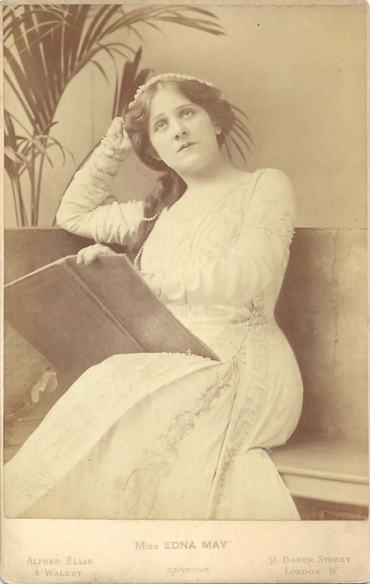 Got this beauty of a cabinet card of Edna, circa-1900.
The book she is holding may be a scrapbook that looks very familiar.