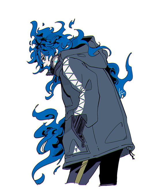 「blue fire very long hair」 illustration images(Latest)