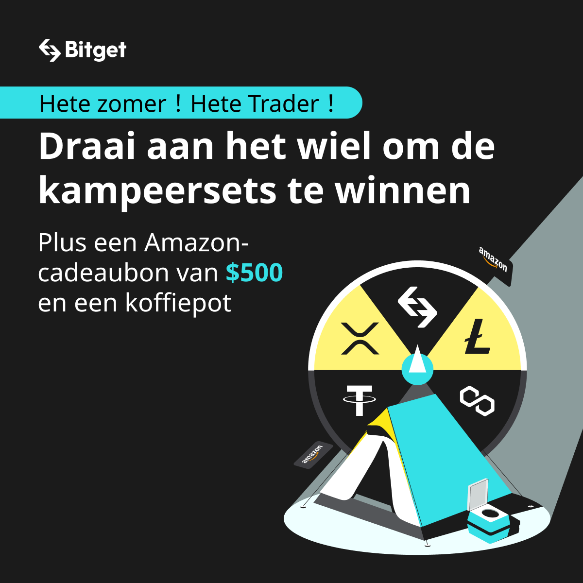 🔥Hete zomer！Hete #Trader！ Draai aan het wiel om de kampeersets te winnen

💸10 $BGB / 50 $MATIC / 1 $LTC / $500 #Amazon Gift Card / #Camping set / 100 $USDT / 50 $XRP / Coffee pot

🔗partner.bitget.com/bg/CG35H4
#Bitget #BGB #BTC #Bitcoin #ETH