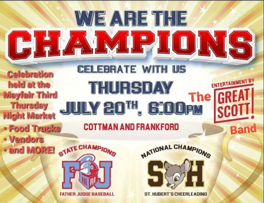 Father Judge Athletics (@fjathletics) on Twitter photo Come out and celebrate our Crusaders on July 20th at the Thursday Night Market.<a href="/FJBaseball27/">JUDGE BASEBALL</a> <a href="/FatherJudgeHS/">FatherJudge HS</a> Come out and celebrate our Crusaders on July 20th at the Thursday Night Market.<a href="/FJBaseball27/">JUDGE BASEBALL</a> <a href="/FatherJudgeHS/">FatherJudge HS</a>