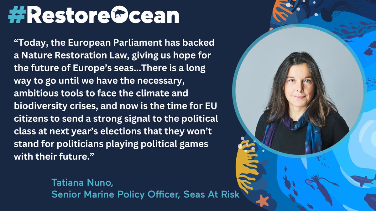 ✨PRESS RELEASE✨
It's been months in the making, but we have a #NatureRestorationLaw! 🥳
Despite the report being weakened, the law still gives us hope we can #RestoreOcean 🌊🐙🪸
🔗 seas-at-risk.org/press-releases… #RestoreNature