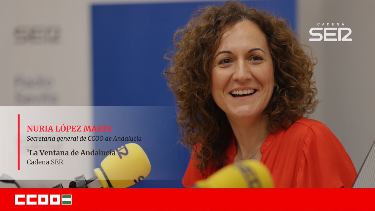 📅AGENDA | ‼️La SG de <a href="/CCOO/">COMISIONES OBRERAS</a> de #Andalucia estará esta tarde en 'La Ventana de Andalucía', de <a href="/CadenaSERAnd/">Cadena Ser Andalucía</a>, junto con el SG de <a href="/UGT_Andalucia/">UGT Andalucia</a>, <a href="/OskarMartinSilv/">Oskar</a>.
⏰A partir de las 19:20h
🎙️Con <a href="/FP_Monguio/">Fernando P. Monguió</a>
