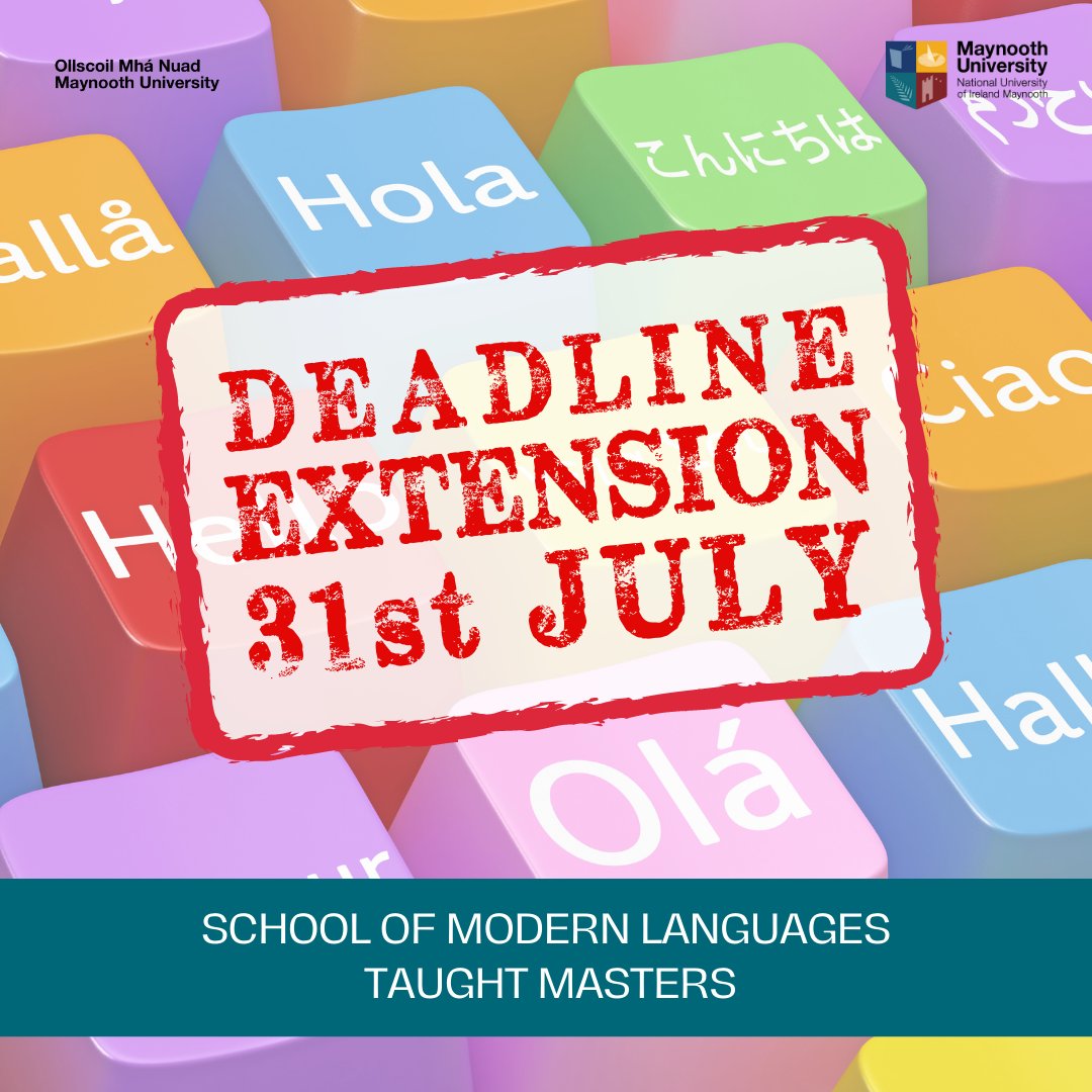 MU_PostGrad's tweet photo. Ready to enhance your linguistic and intercultural skills? Apply now for the MA in Applied Linguistics &amp; Intercultural Studies at Maynooth University. The application closing date is fast Click the link 🔗 https://t.co/ibe5hBYBgg for more information
@MU_SMLLC https://t.co/YJadsBUsBq