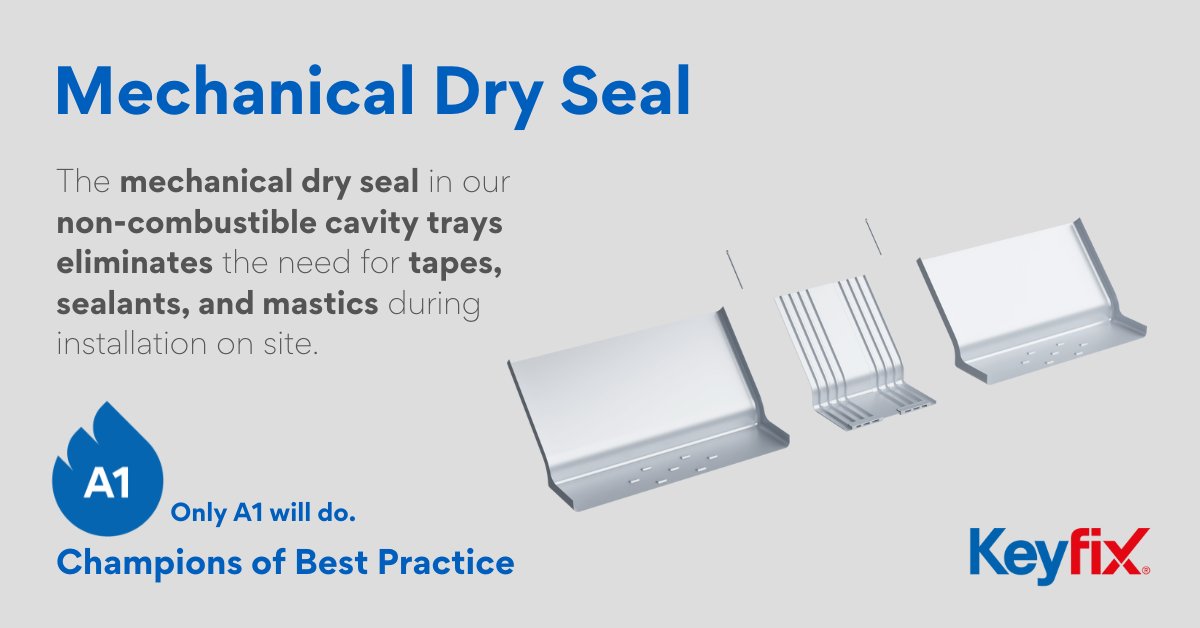 keyfix's tweet image. Read John Duffin's latest article on how Keyfix innovated its Non-combustible Cavity Tray with a Mechanical Dry Seal to eliminate the use of tapes, sealants, and mastics, the root cause of these failures in these joints ➡️ bit.ly/44Fh7Mf 
#ConstuctionUK  #CavityTrays