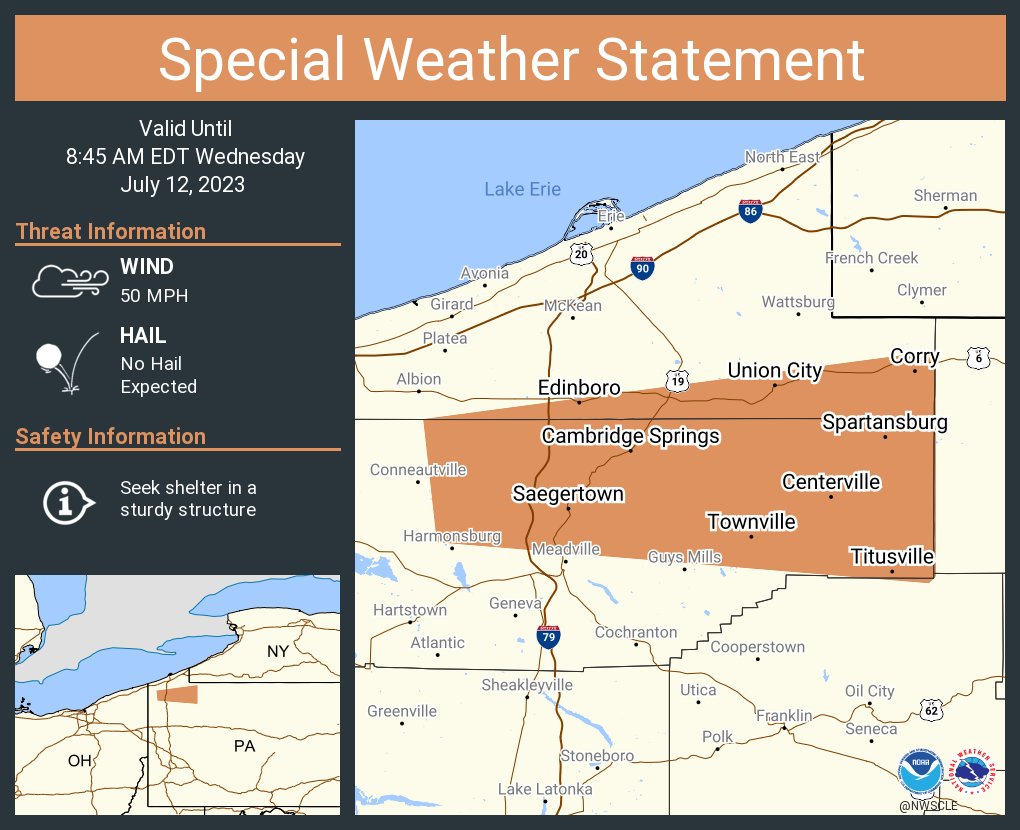 NWS Cleveland on Twitter "A special weather statement has been issued