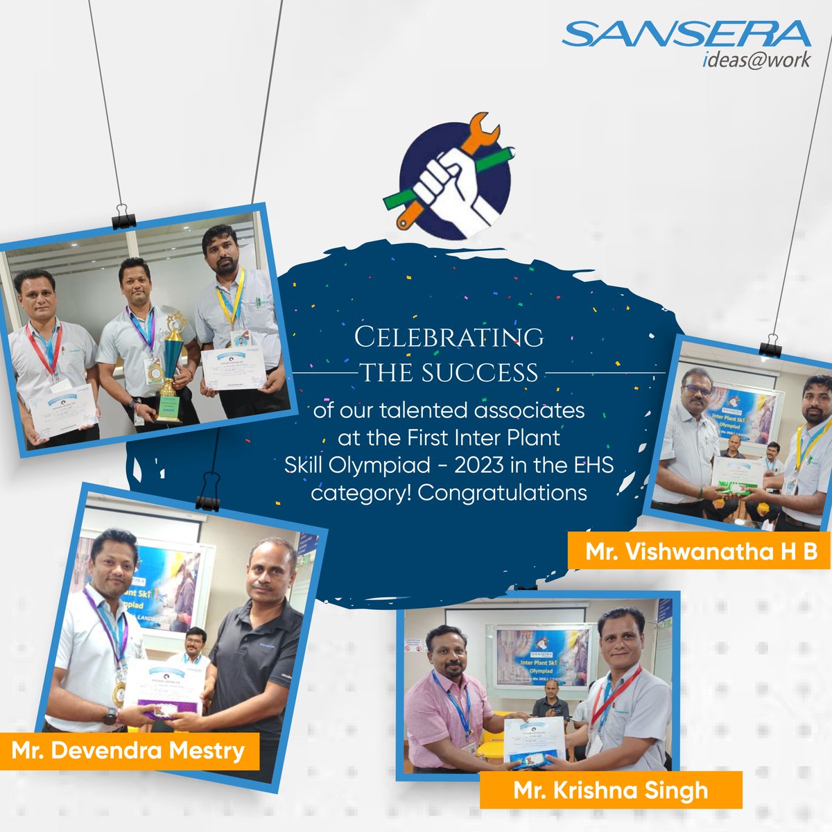 SanseraPvt's tweet photo. The First Inter Plant Skill Olympics in the EHS Category at Plant 2 was a huge success! Congrats to the winners: 🥇 Devendra Mestry (Plant 5), 🥈 Krishna Singh (Plant 6), and 🥉 Vishwanatha H B (Plant 3).

#SkillOlympics #EHSChampions #CelebratingExcellence  #SanseraEngineering https://t.co/KQBC7Jvn60