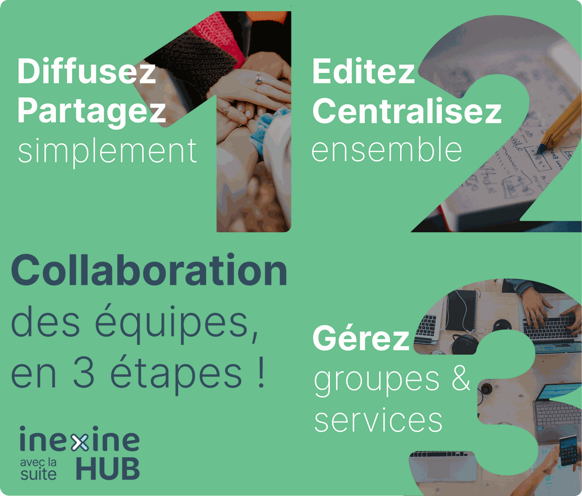 Fluidifier la #collaboration des services, en 3 étapes simplifiées :)

HUB est un espace #collaboratif simple, #opensource et assure éthique, sécurité et #souverainete numérique pour #collectivites &amp; #institutionnels

Demandez une démo : inexine.odoo.com/r/ept
