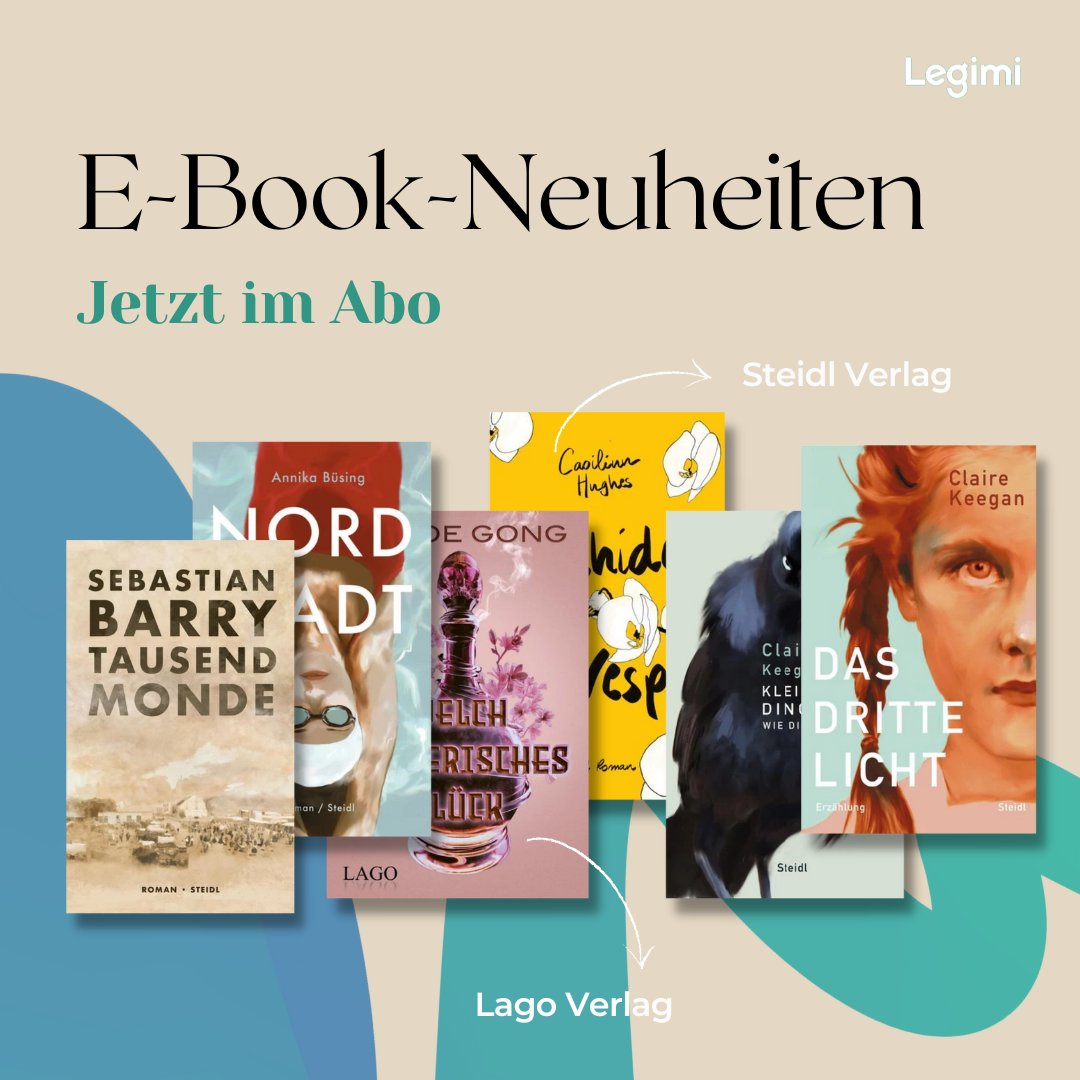 Diese Neuheiten solltet ihr nicht verpassen! 📚😊
Alle E-Book-Neuheiten im Abo-Katalog: legimi.de/e-books/?filte… 

E-Book-Neuheiten aus dem Steidl Verlag: legimi.de/verlag/steidl-…

E-Book-Neuheiten aus dem Lago Verlag: legimi.de/verlag/lago,pd…