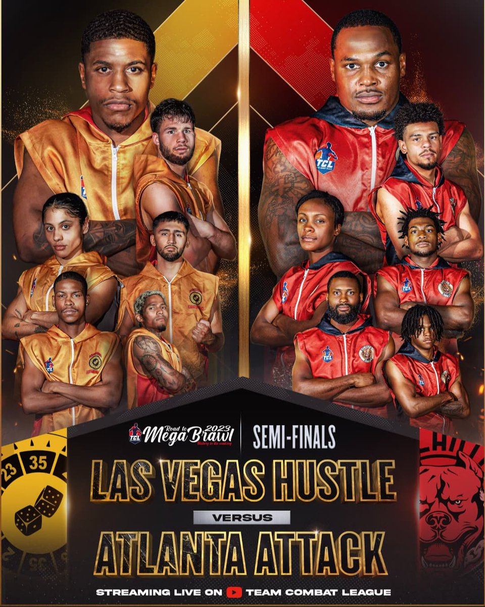 frankgnice's tweet image. FIRST SEMI-FINALS MATCHUP: First Seed Atlanta Attack takes on Fourth Seed Las Vegas Hustle! 
#TeamCombatLeague #TCLMegaBrawl #BoxItOut