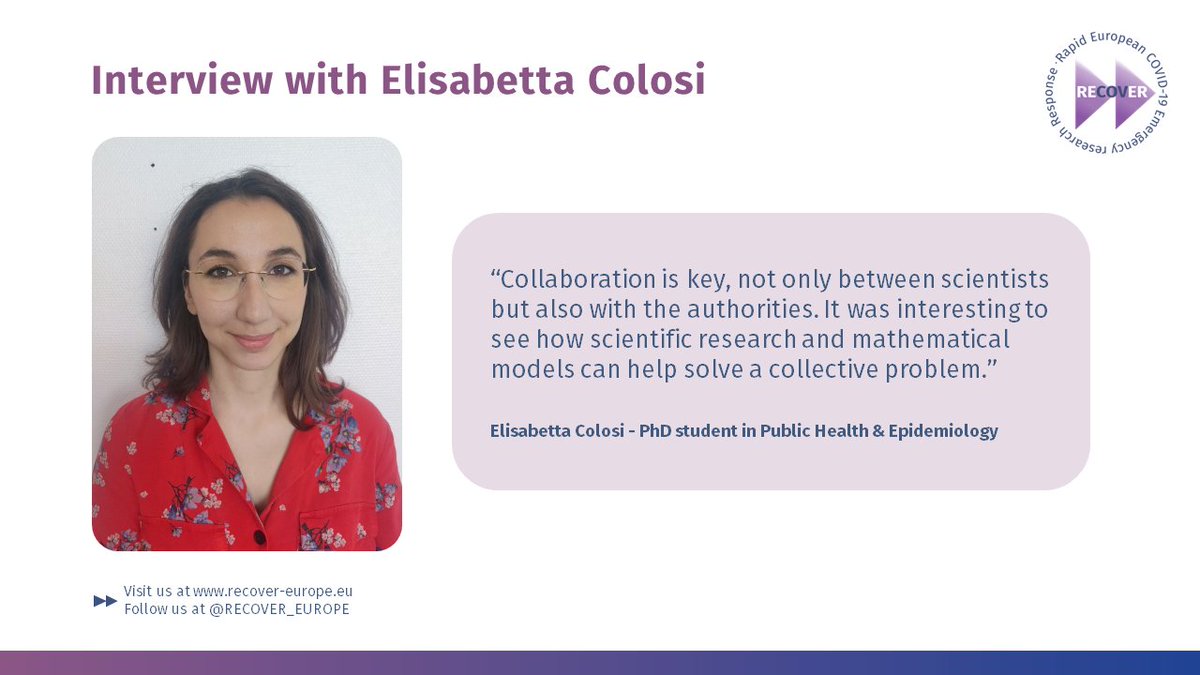 Read our interview with PhD-student Elisabetta Colosi @eli_colosi, who works on the modelling studies of @RECOVER_EUROPE, researching #COVID19 transmission in schools. Elisabetta discusses her role, lessons learned & the contribution to policy making 👉 bit.ly/3roKYdD